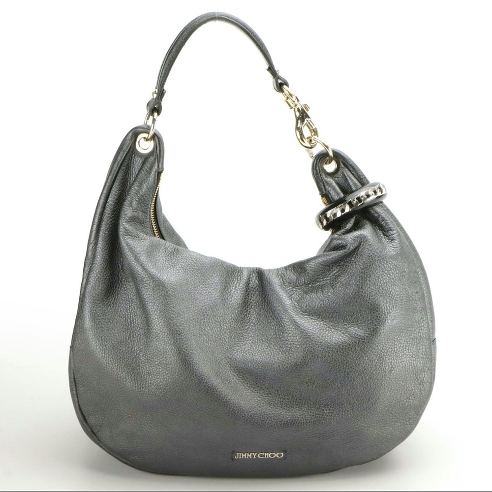 Jimmy Choo Solar Hobo Shoulder Bag in Grained Leather